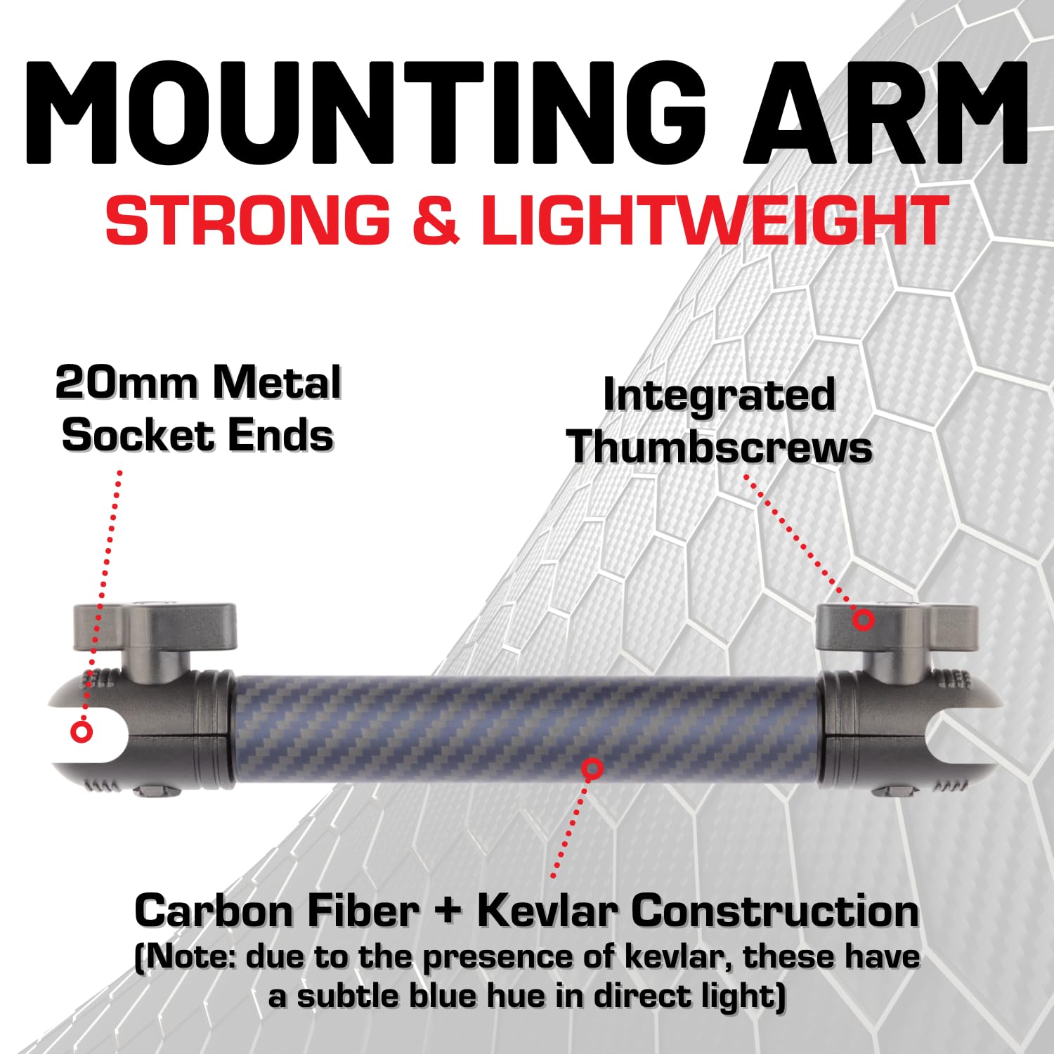 Bulletpoint Mounting Solutions Dash Mount 8.26'' Arm Compatible With Iphone And Android Smartphones - Fits 20Mm Attachment Ball